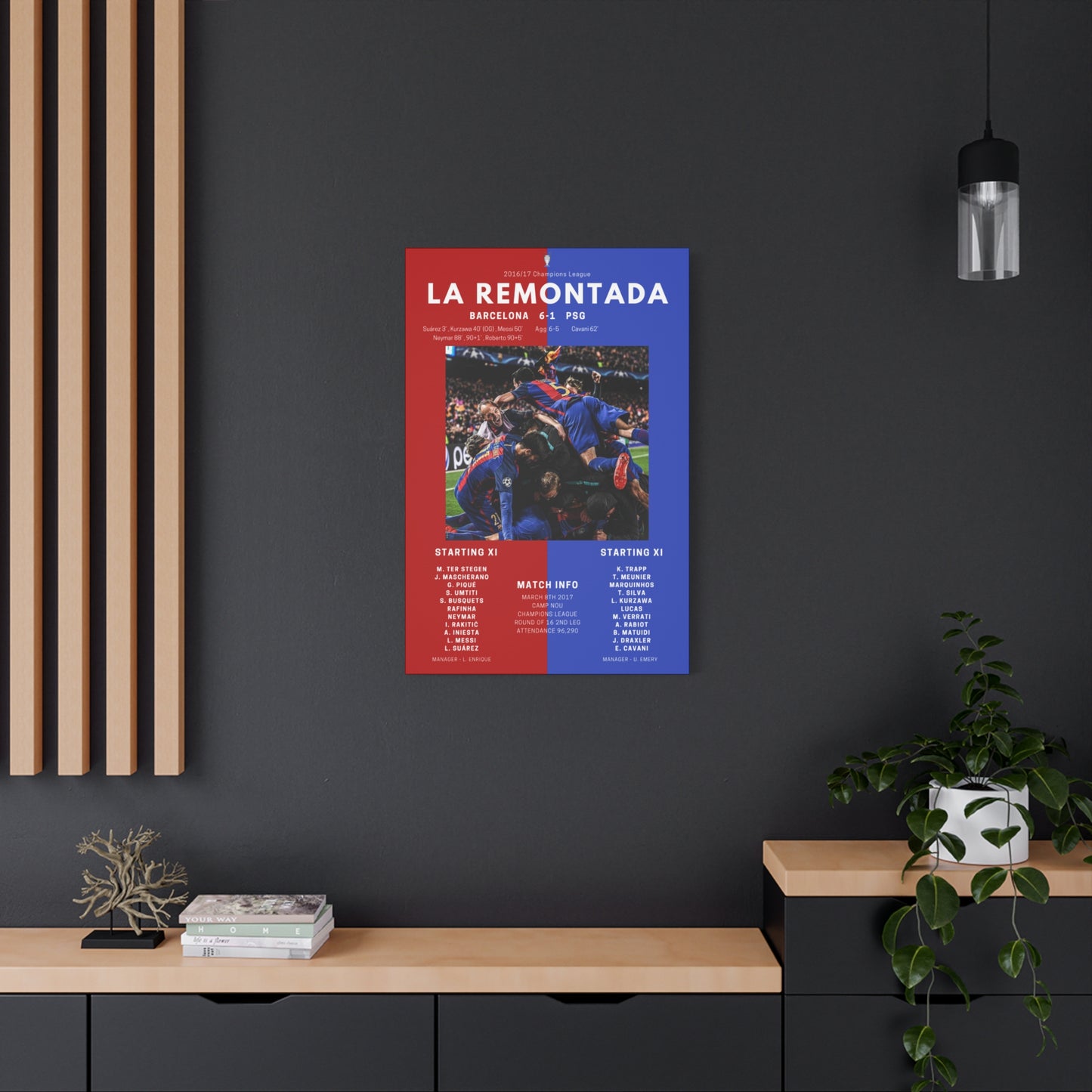 Barcelona Fc Iconic Moments Canvas - Barcelona Vs PSG