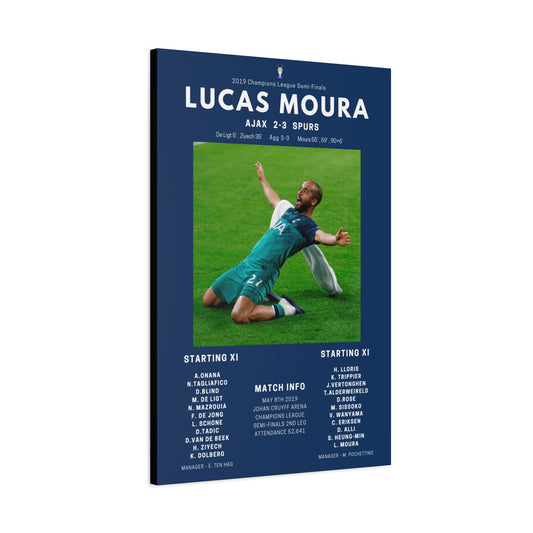 Lucas Moura Iconic Moments Canvas - Spurs Vs Ajax