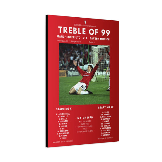 Manchester United Treble Iconic Moments Canvas - Man Utd Vs Bayern