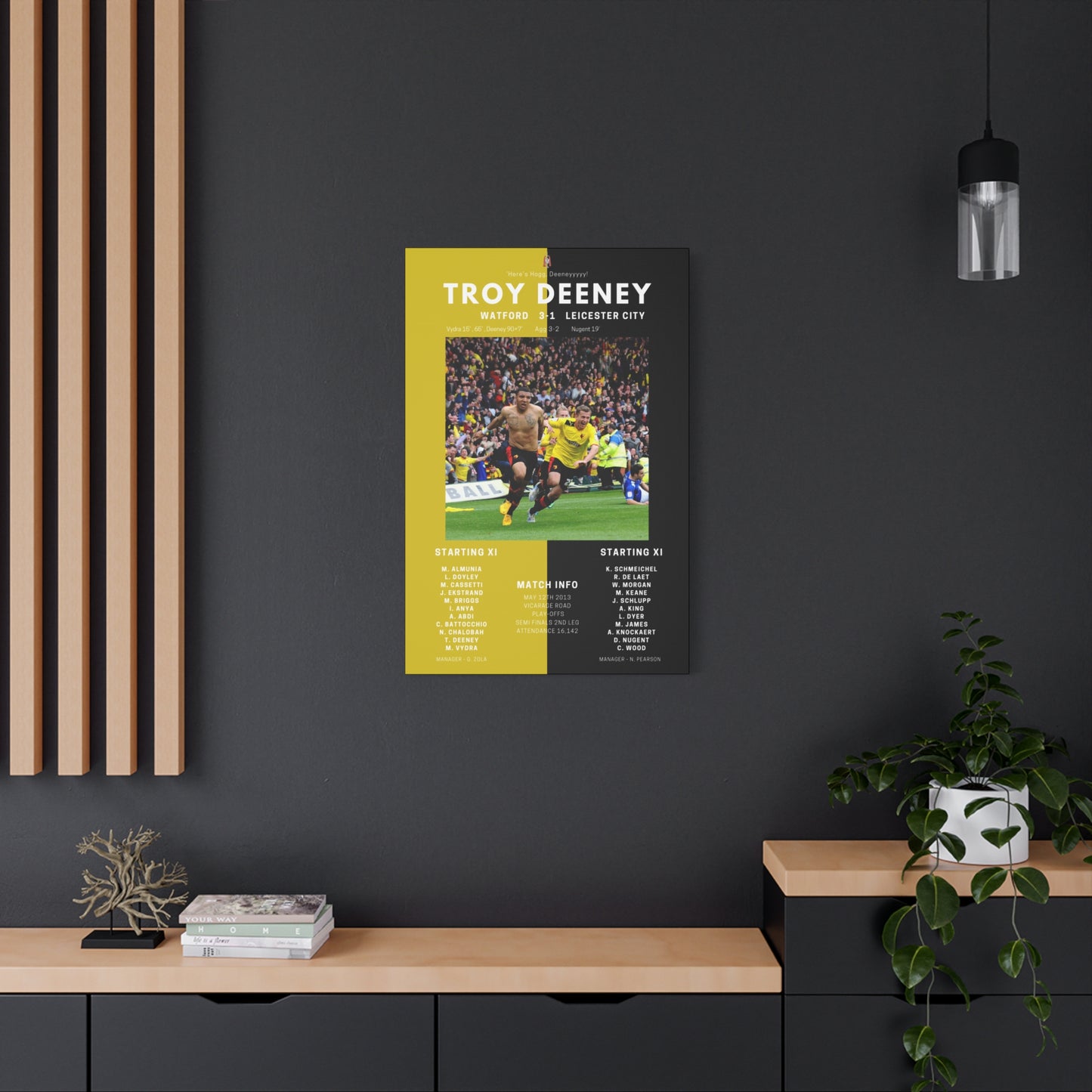Troy Deeney Iconic Moments Canvas - Watford Vs Leicester