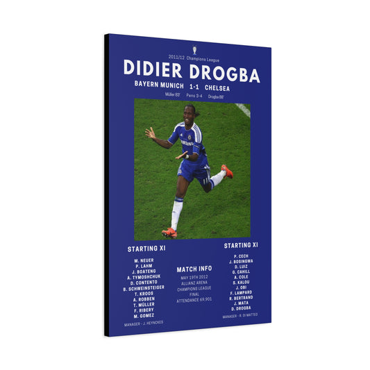 Didier Drogba Iconic Moments Canvas - Chelsea Vs Bayern Munich