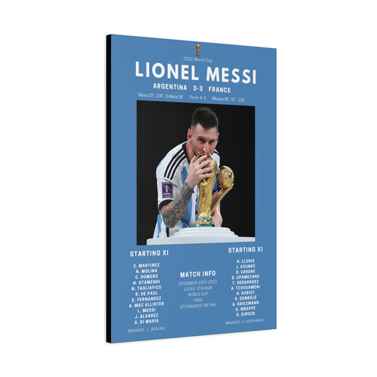 Lionel Messi Iconic Moments Canvas - Argentina Vs France