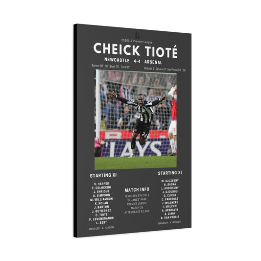 Cheick Tiote Iconic Moments Canvas - Newcastle Vs Arsenal