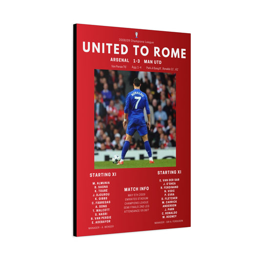Cristiano Ronaldo Iconic Moments Canvas - Man Utd Vs Arsenal
