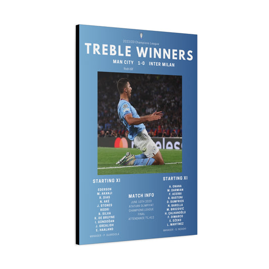 Rodri Iconic Moments Canvas - Man City Vs Inter Milan