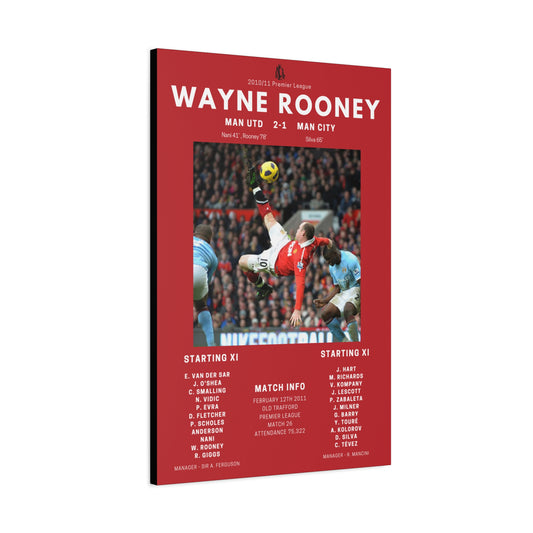 Wayne Rooney Iconic Moments Canvas - Man Utd Vs Man City