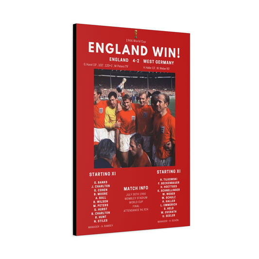 England 1966 Iconic Moments Canvas - England Vs West Germany