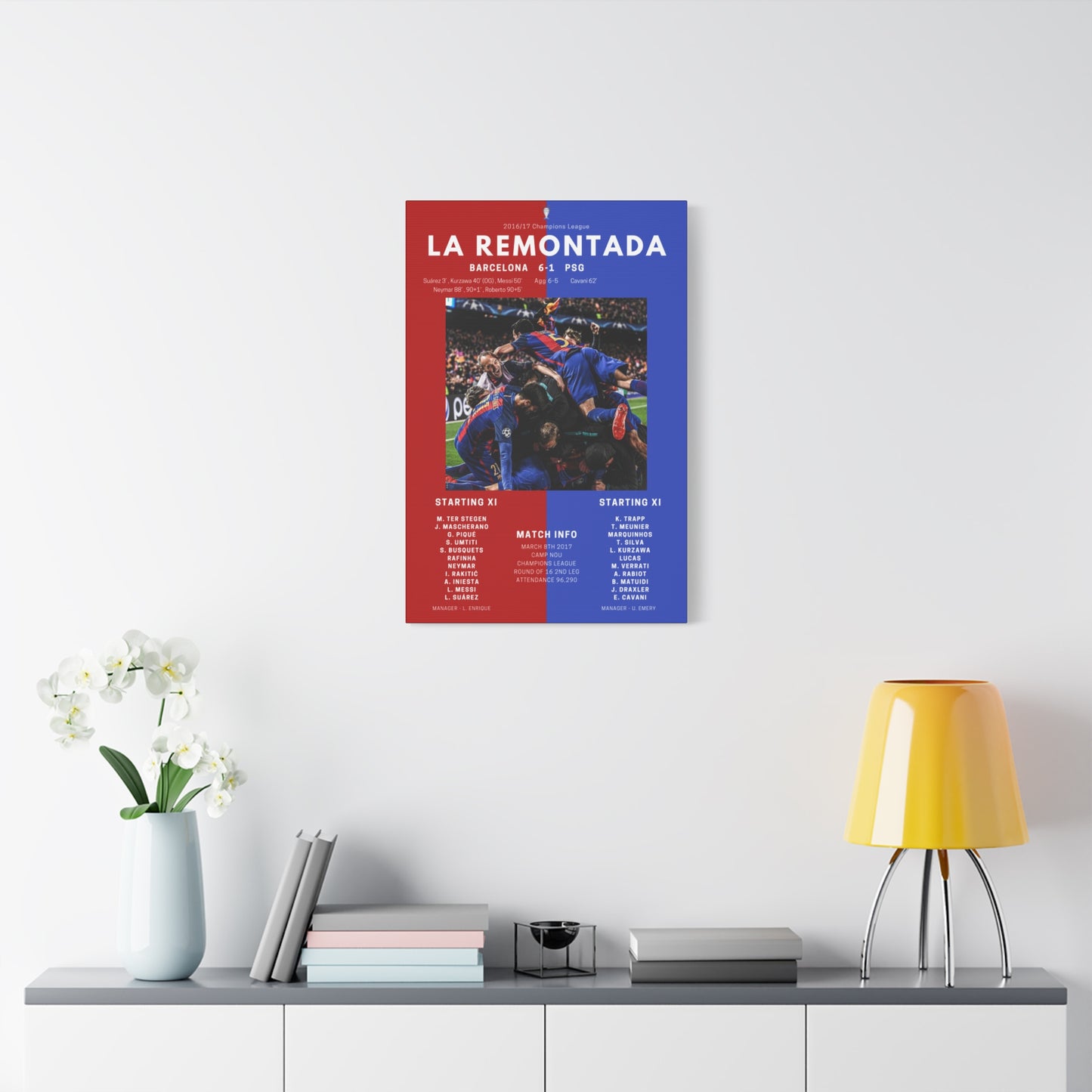 Barcelona Fc Iconic Moments Canvas - Barcelona Vs PSG