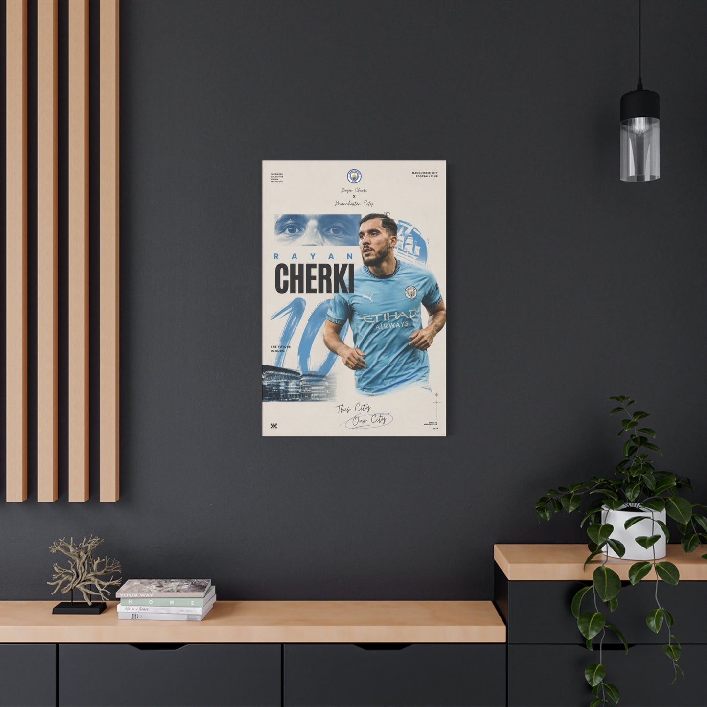 Rayan Cherki Manchester City Canvas – 4K Football Wall Art