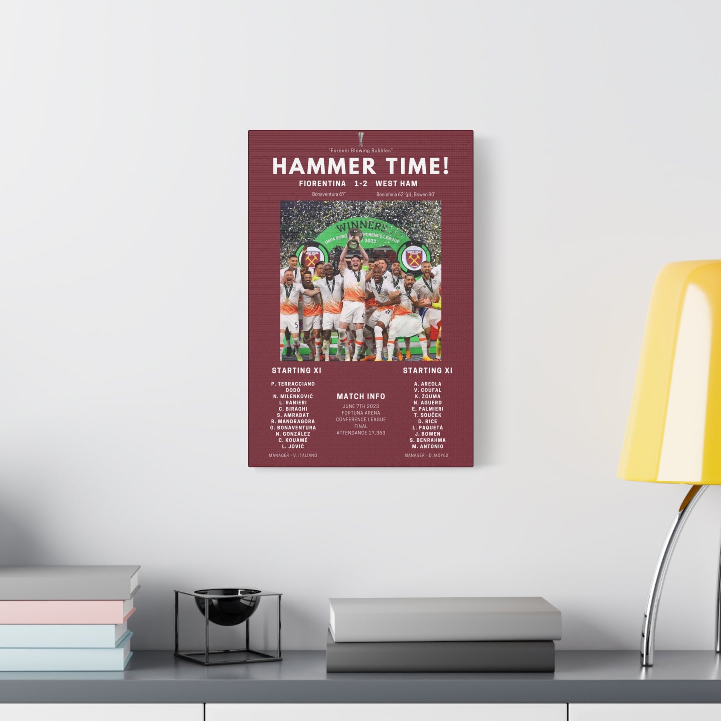 West Ham United Iconic Moments Canvas - Conference League Final