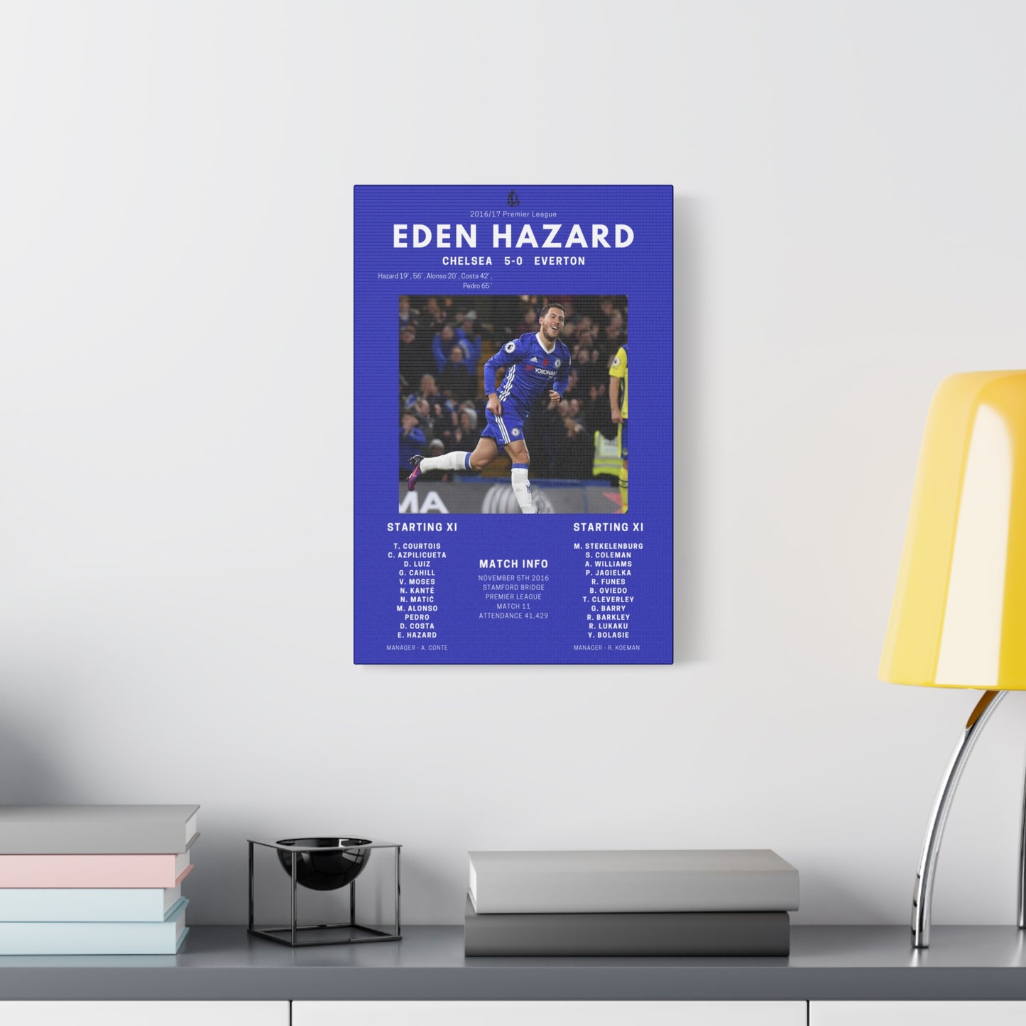 Eden Hazard Iconic Moments Canvas - Chelsea Vs Everton