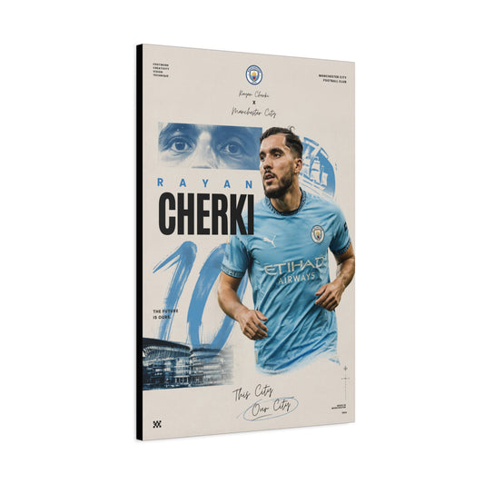 Rayan Cherki Manchester City Canvas – 4K Football Wall Art