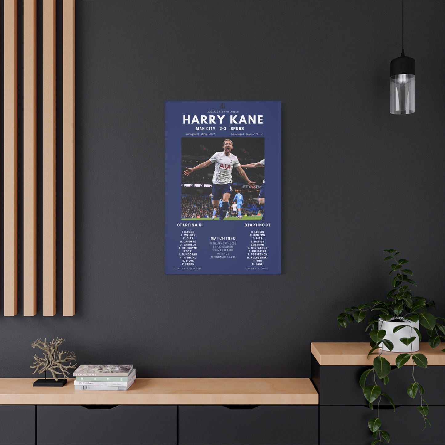 Harry Kane Iconic Moments Canvas - Spurs Vs Man City