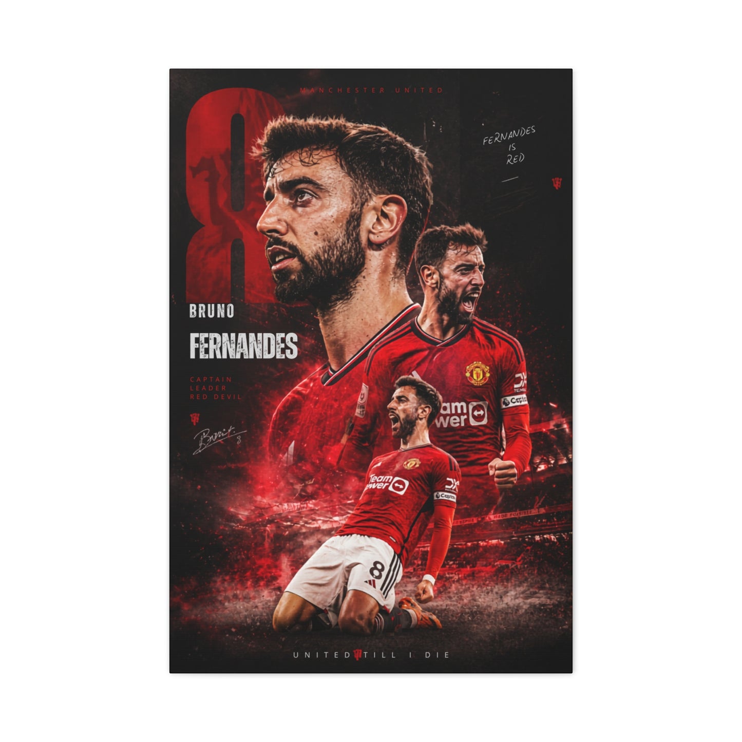 Bruno Fernandes Manchester United canvas wall art