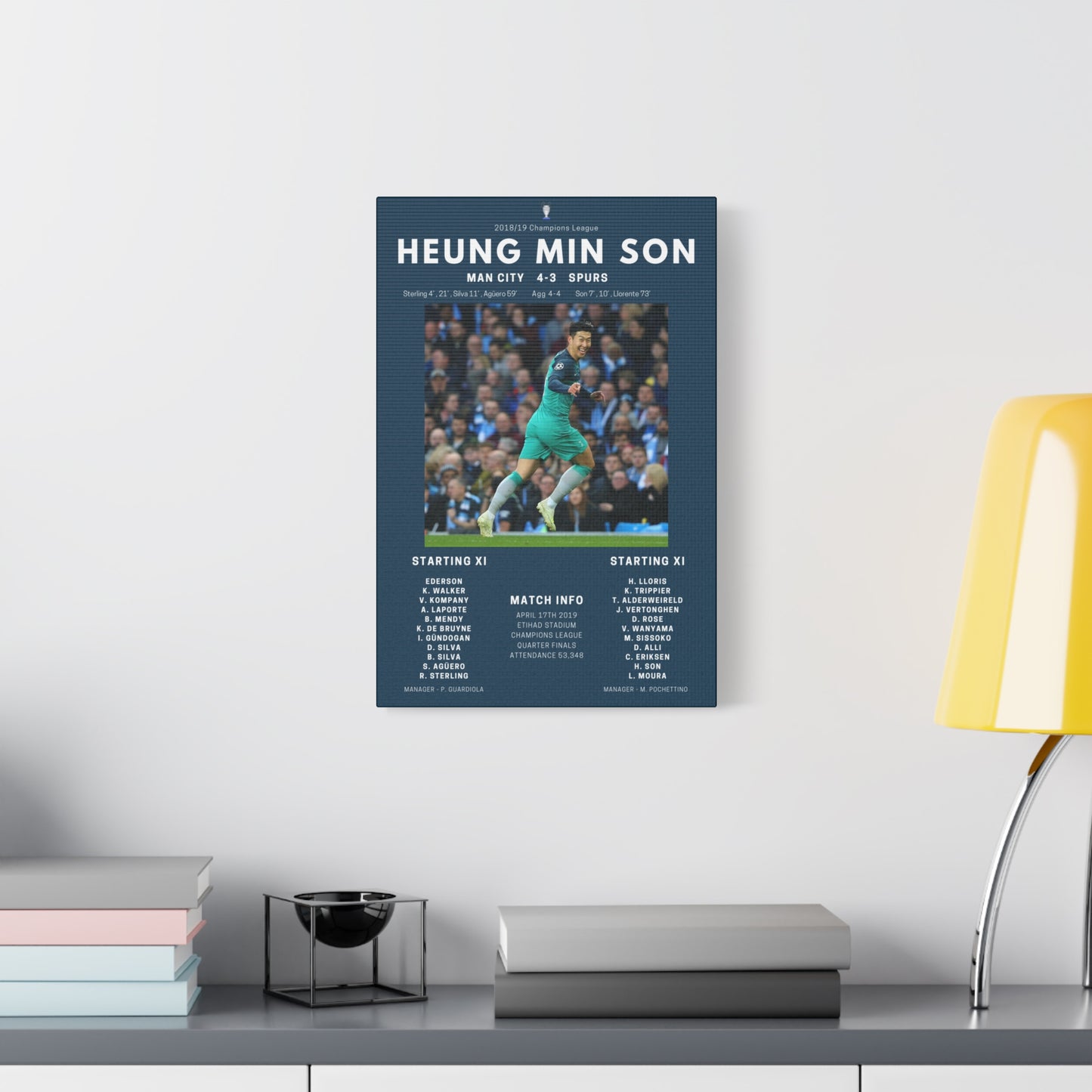 Heung Min Son Iconic Moments Canvas - Spurs Vs Man City
