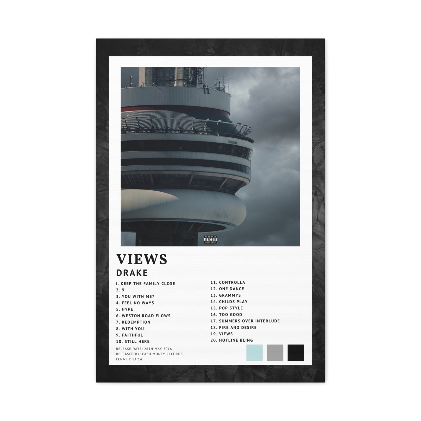 Drake Album Cover Canvas - Views