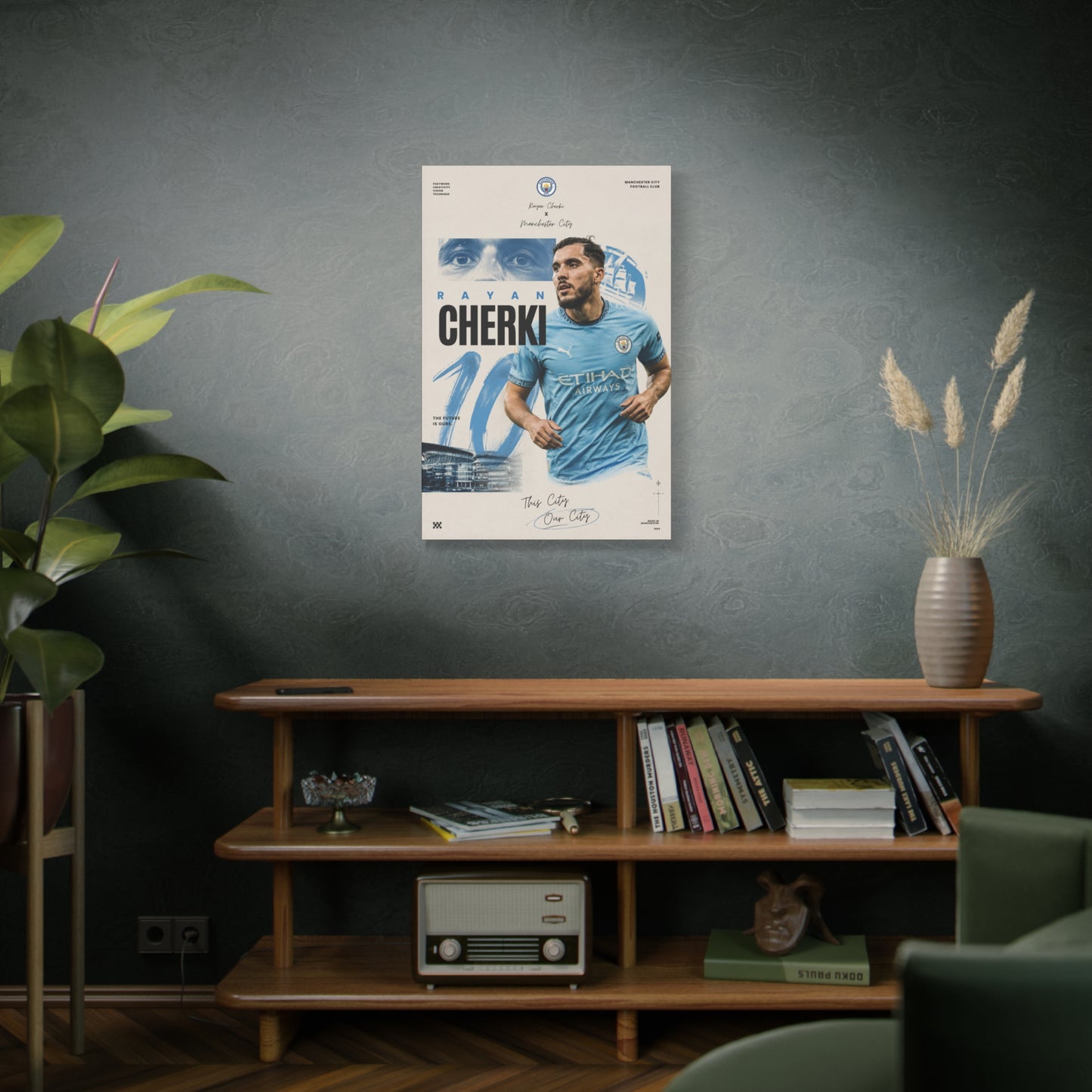Rayan Cherki Manchester City Canvas – 4K Football Wall Art