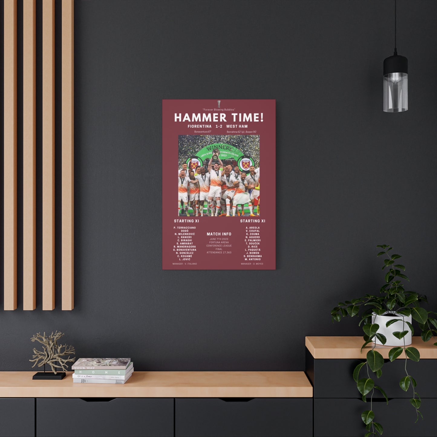 West Ham United Iconic Moments Canvas - Conference League Final