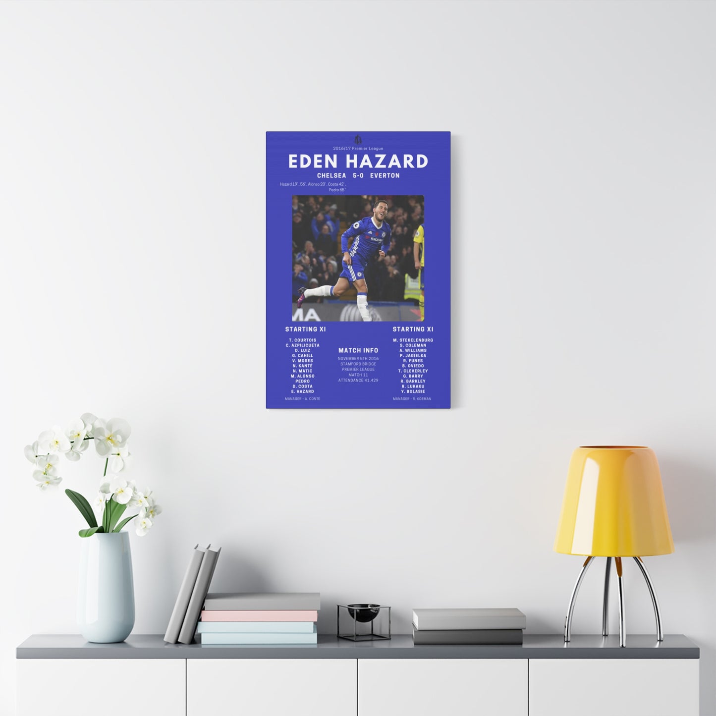Eden Hazard Iconic Moments Canvas - Chelsea Vs Everton