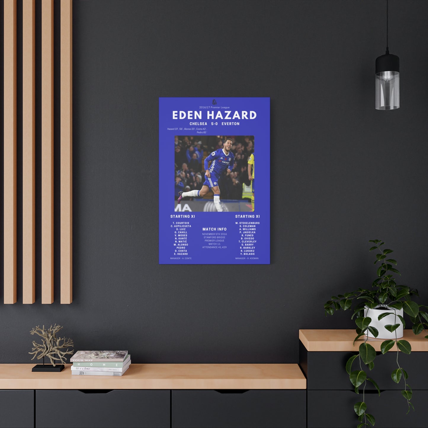 Eden Hazard Iconic Moments Canvas - Chelsea Vs Everton