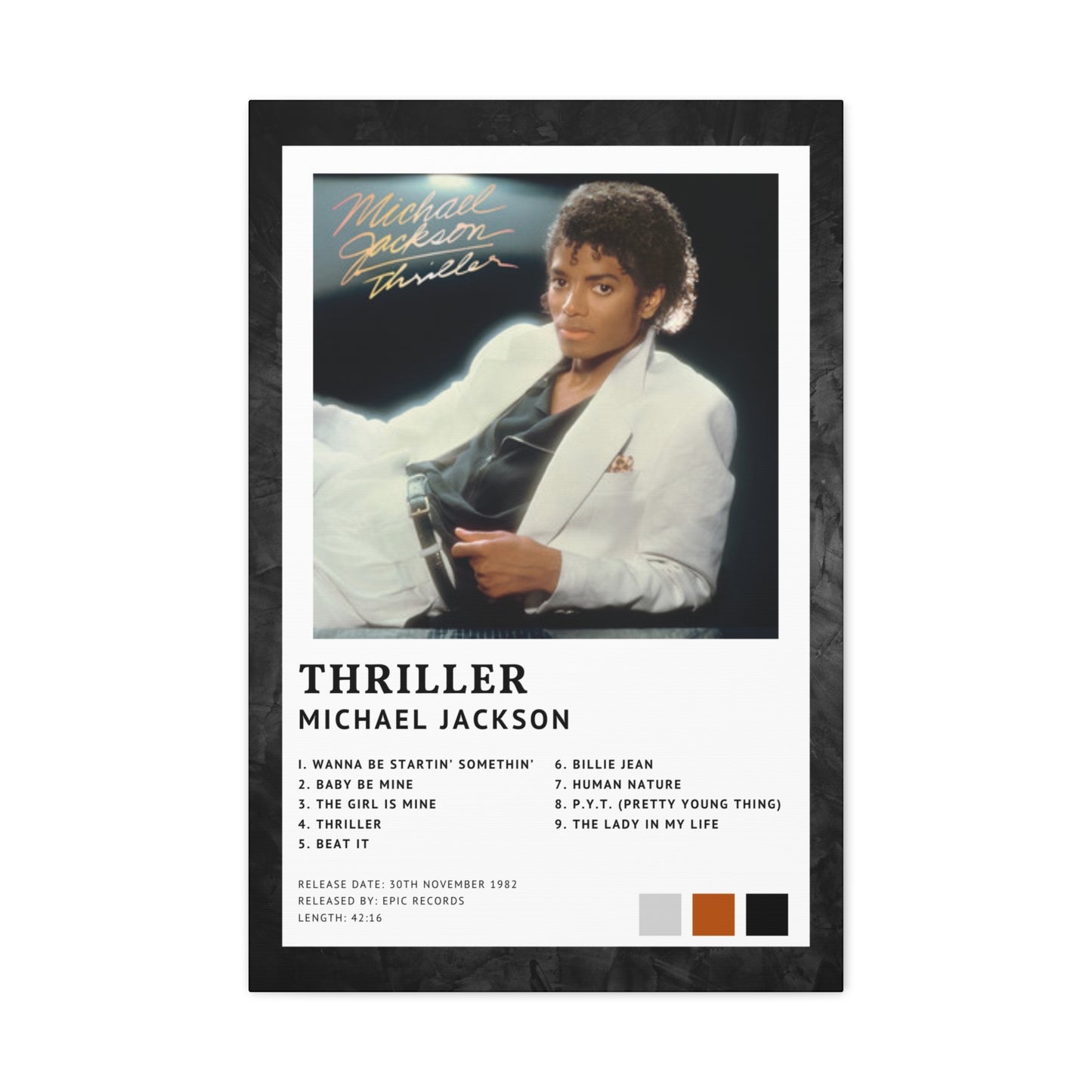 Michael Jackson Album Cover Canvas - Thriller